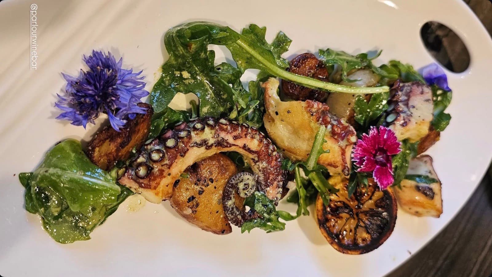 Chef-plated dish at Parlour